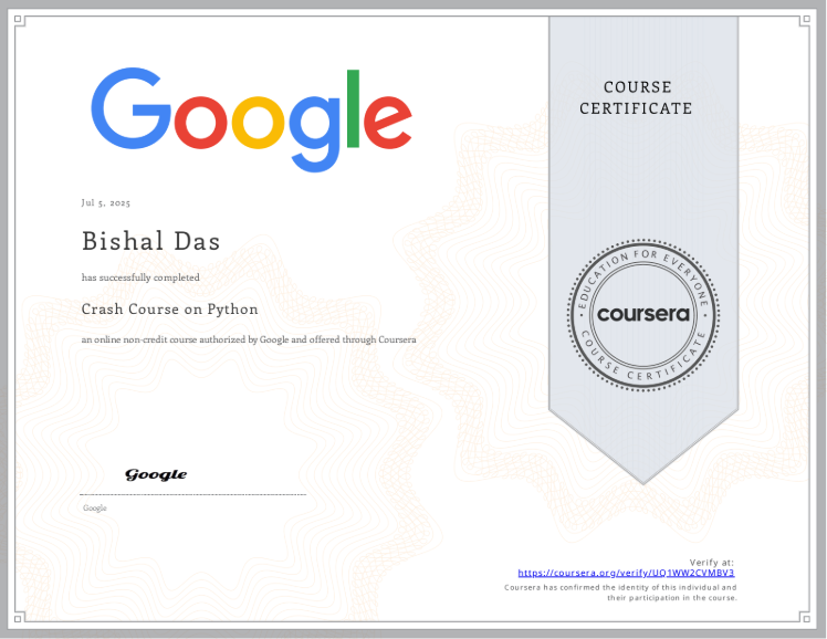 Crash Course on Python